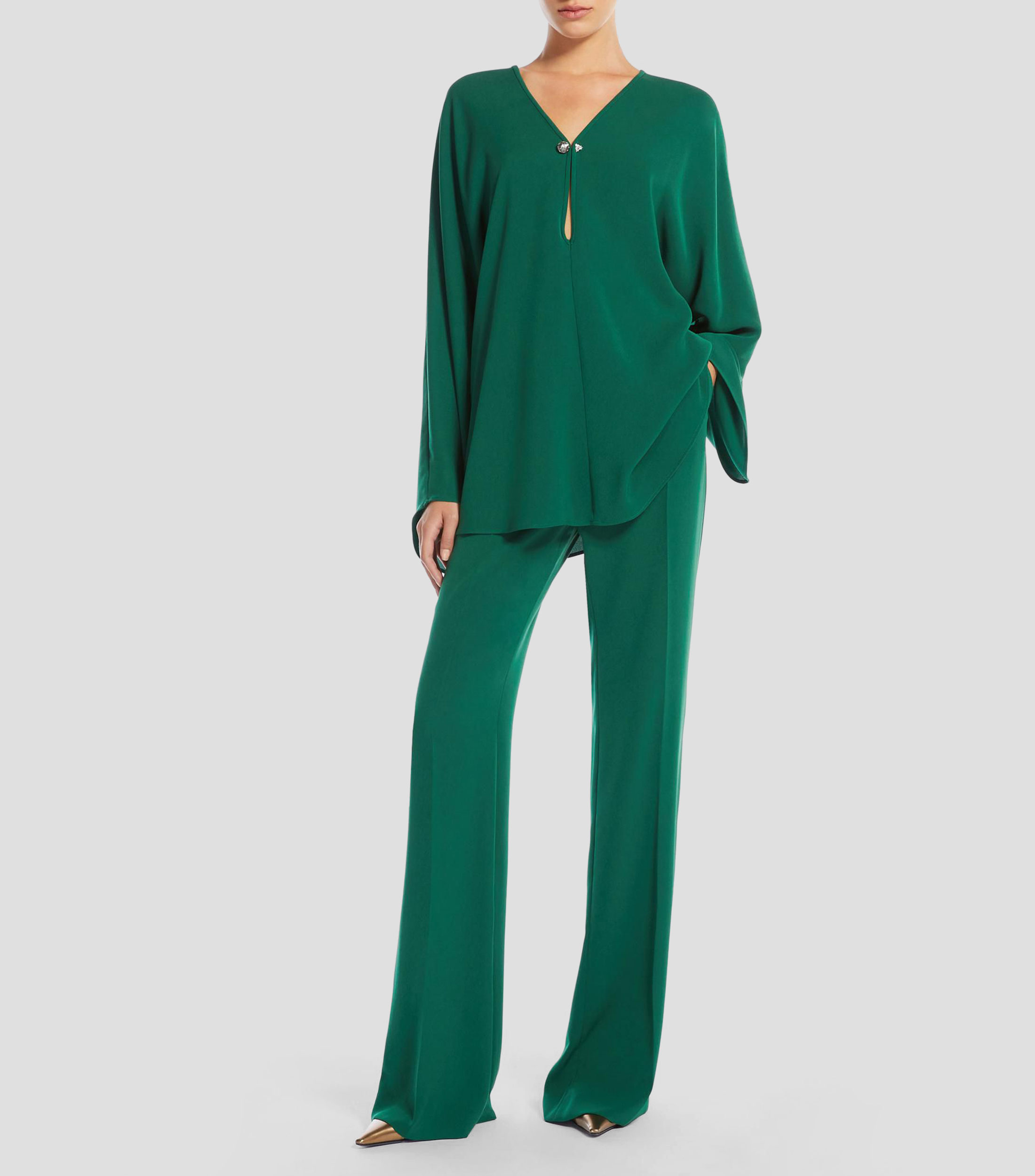 Blusa lisa manga larga Mujer
